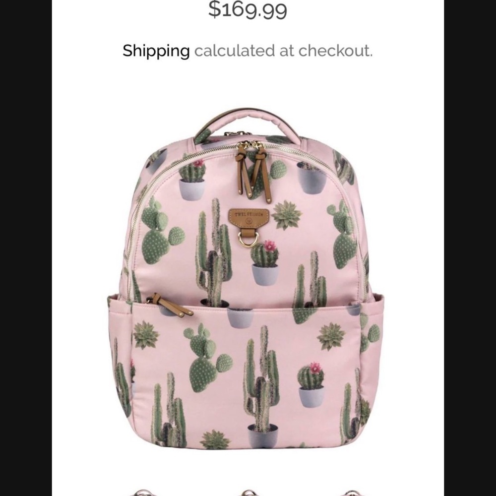 TwelveLittle Pink Cactus Diaper Bag